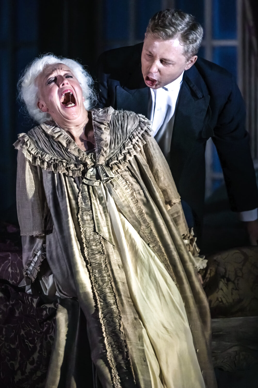 Josephine Barstow (The Countess); Eduard Martynyuk (Herman) - The Queen of Spades - The Grange Festival - Photo © Craig Fuller